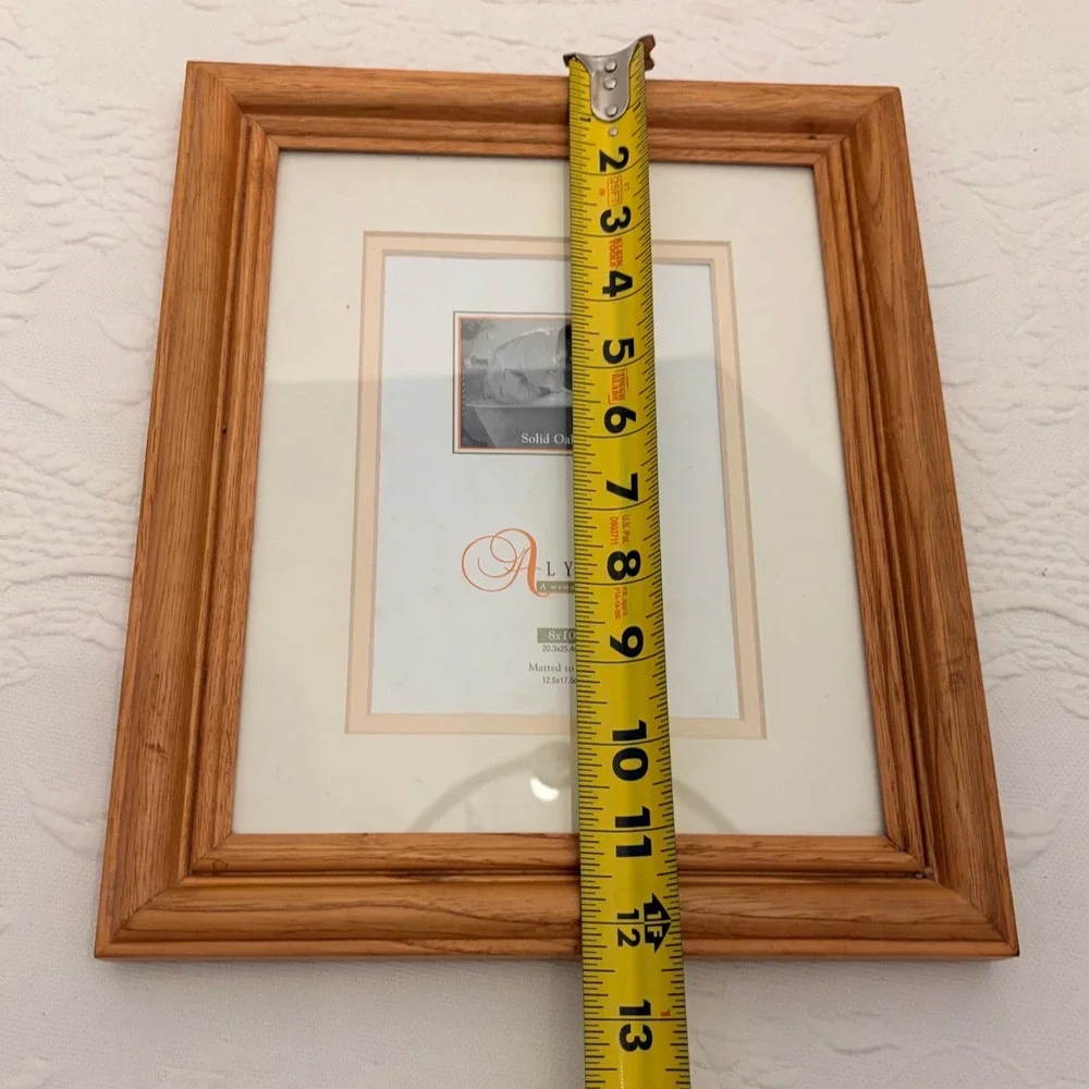 Alyssa Solid Oak Picture Frames Set of 2 Wood 8x10 Matted to 5x7 Tabletop Wall